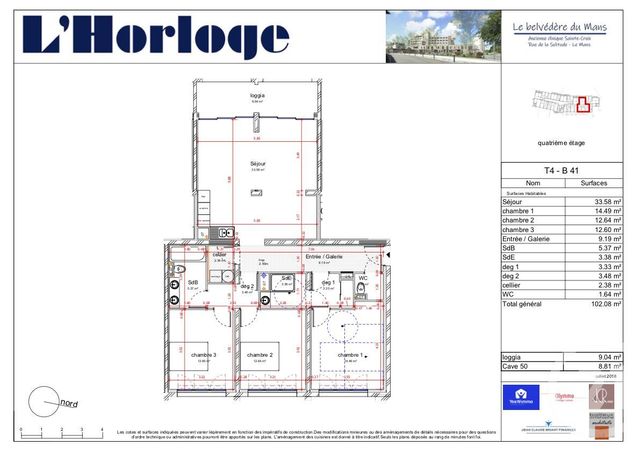 Appartement T4 à vendre - 4 pièces - 101.95 m2 - LE MANS - 72 - PAYS-DE-LOIRE - Century 21 Harmony