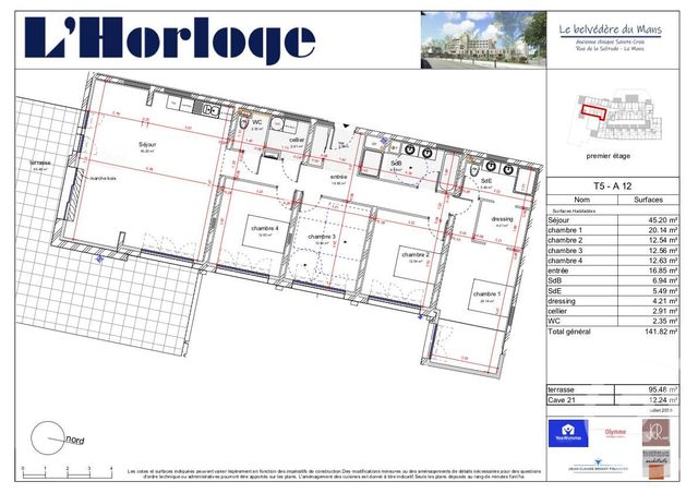 Appartement T5 à vendre - 5 pièces - 141.82 m2 - LE MANS - 72 - PAYS-DE-LOIRE - Century 21 Harmony