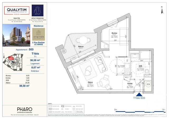 Appartement F1 à vendre - 1 pièce - 38.58 m2 - LE MANS - 72 - PAYS-DE-LOIRE - Century 21 Harmony