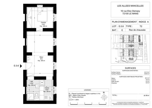 Appartement F2 à louer - 2 pièces - 39.12 m2 - LE MANS - 72 - PAYS-DE-LOIRE - Century 21 Harmony