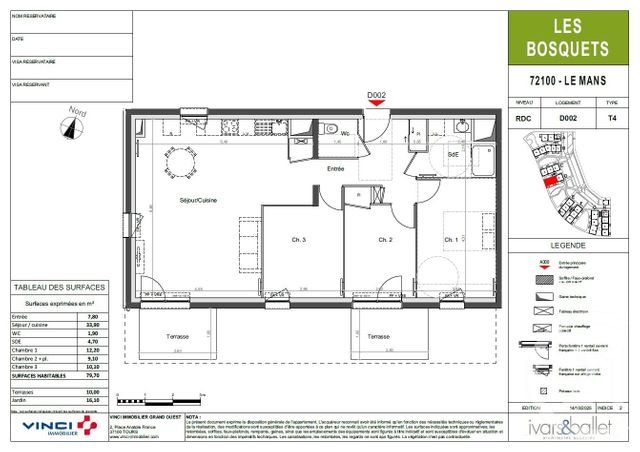 Appartement T2 à vendre - 4 pièces - 79.7 m2 - LE MANS - 72 - PAYS-DE-LOIRE - Century 21 Harmony